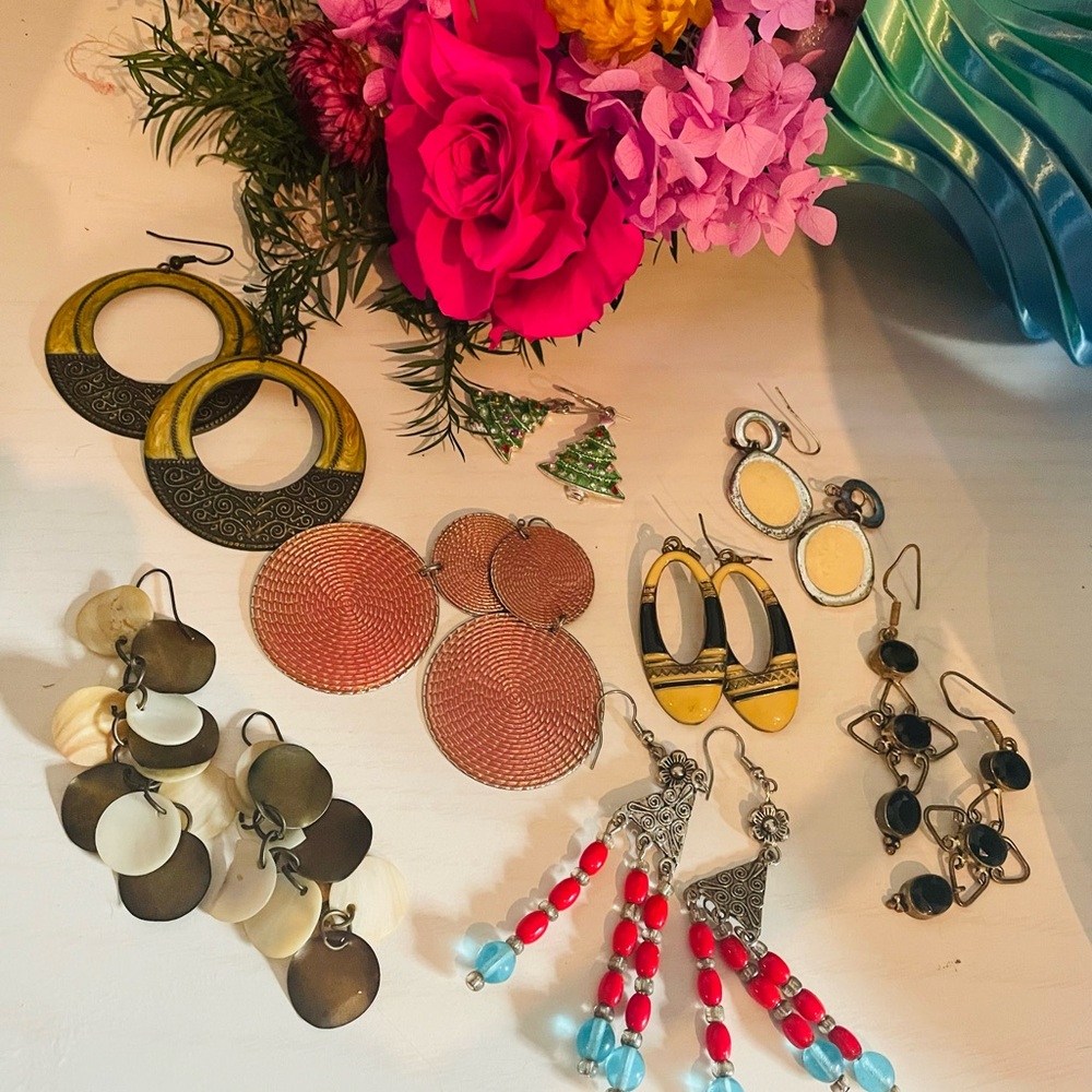 Earring Lot 8 Pair Pierced